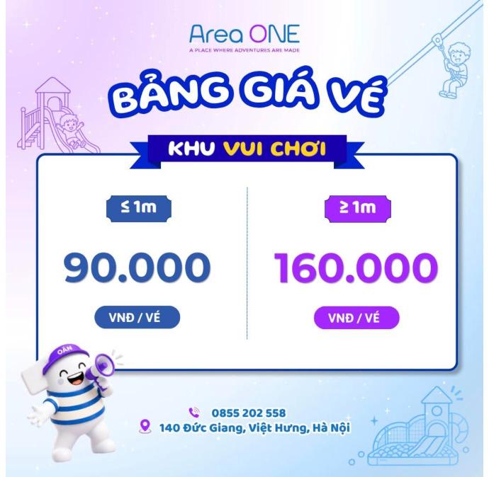 Bảng giá Khu vui chơi Area ONE